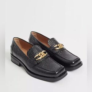 & Other Stories Squared Toe Leather Penny Loafers